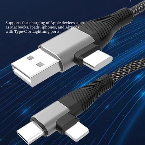 4 IN 1 65W Unbreakable Nylon Braided Multi Functional Fast Charging Cable | All Type C Android Smartphone