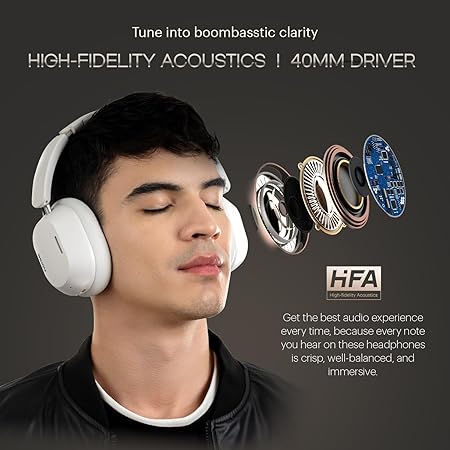 Noise Newly Launched Airwave Max 5 Wireless On Ear Headphones with Adaptive Hybrid ANC (up to 50dB), HFA Tech, 80H Playtime - Rajputtrade