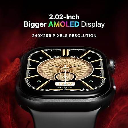 Fire-Boltt Brillia Smart Watch with 51.3mm (2.02 inch) AMOLED Display, Bluetooth Calling, SpO2 (Brillia, Black) - Rajputtrade