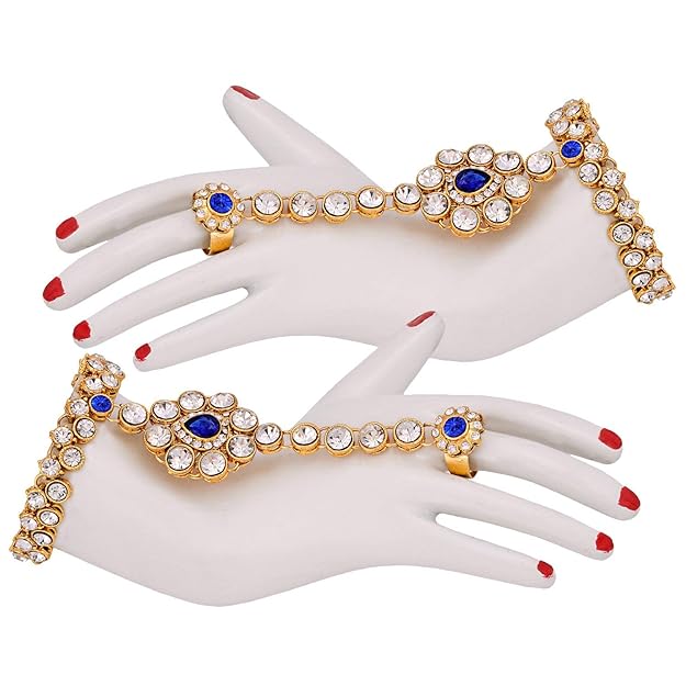 Jewellery Wedding Designer Gold Plated Dulhan Choker Bridal Set with sheeshpatti for Girls & Women - Rajputtrade