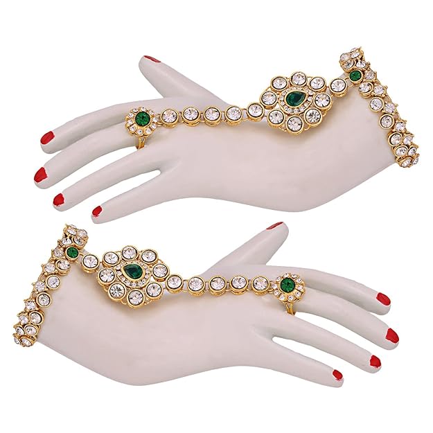 Jewellery Wedding Designer Gold Plated Dulhan Choker Bridal Set with sheeshpatti for Girls & Women - Rajputtrade