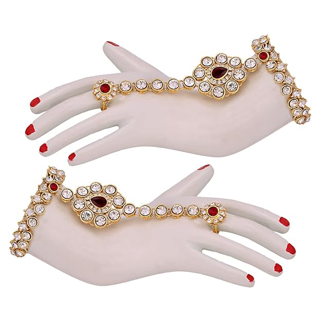 Jewellery Wedding Designer Gold Plated Dulhan Choker Bridal Set with sheeshpatti for Girls & Women - Rajputtrade