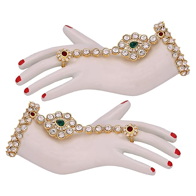 Jewellery Wedding Designer Gold Plated Dulhan Choker Bridal Set with sheeshpatti for Girls & Women - Rajputtrade