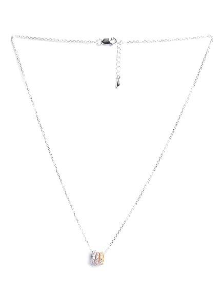 925 Sterling Silver Elio Multicolor Ring Pendant Chain Necklace | Platinum Plated, Swiss Zirconia | Gift for Women and Girls - Rajputtrade