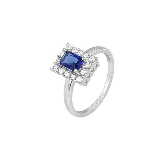 925 Silver Blue Stone Ring, Adjustable | Gifts for Women and Girls | - Rajputtrade