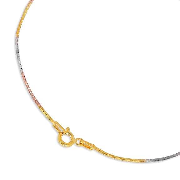 925 Sterling Silver Modest Minimal Triple Tone Plating Chain Anklet (Pair) | Gift for Women & Girls | - Rajputtrade