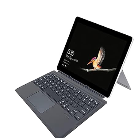 Microsoft Surface Go/Go2/Go3 Ultra-Slim Wireless Bluetooth Keyboard with Trackpad, 7-Color LED Backlit, Built-in Rechargeable Battery, Grey (Surface Go/Go2/Go3) - Rajputtrade