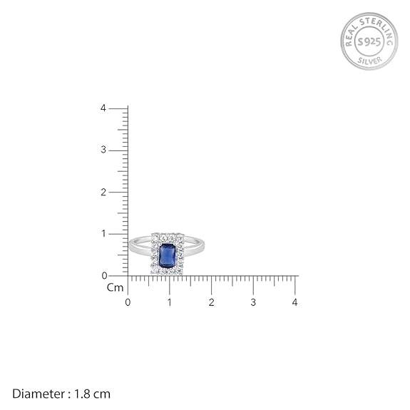 925 Silver Blue Stone Ring, Adjustable | Gifts for Women and Girls | - Rajputtrade