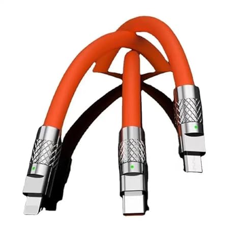 USB to Type C Type C Cable with 3A Rapid Charging 480mbps Data Transmission | 3 in 1 Data Cable (Orange)