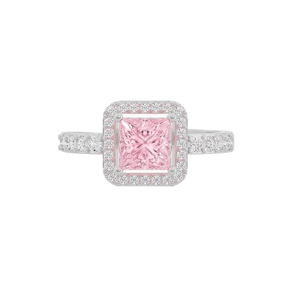 925 Sterling Silver 18K Gold and Rose Gold Plated Radiant Square Halo Ring | Gift for Women and Girls - Rajputtrade