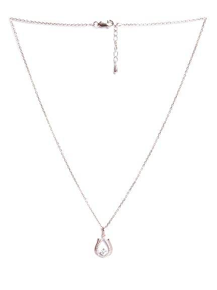 925 Sterling Silver Lotus Pendant Earrings Chain Necklace Jewellery Set | Rose Gold Plated, Swiss Zirconia | Gift for Women and Girls - Rajputtrade