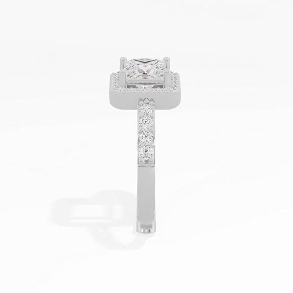 925 Sterling Silver 18K Gold and Rose Gold Plated Radiant Square Halo Ring | Gift for Women and Girls | - Rajputtrade