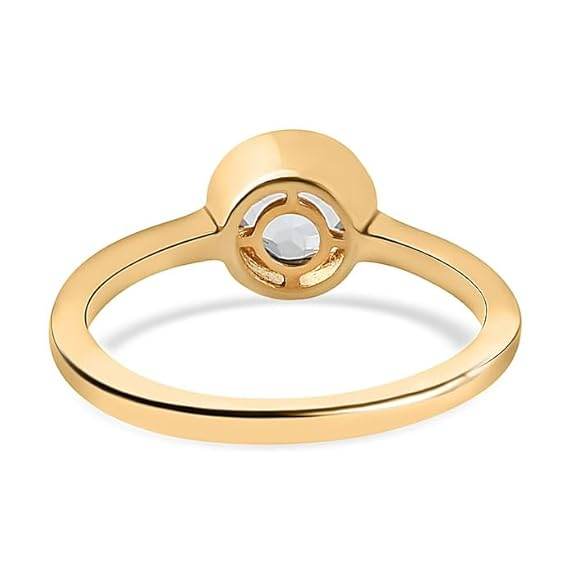 925 Sterling Silver Birthstone Ring for Women | 2 Ct Solitaire Bezel Set Gemstone | 18K Gold Plated | - Rajputtrade