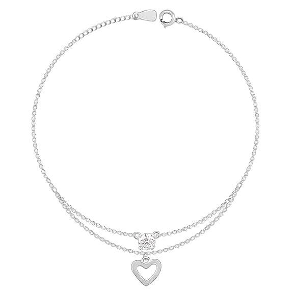 925 Silver 18k Gold Plated Rose Gold Zircon Studded Black Bead Anklet | Gifts for Women & Girls - Rajputtrade
