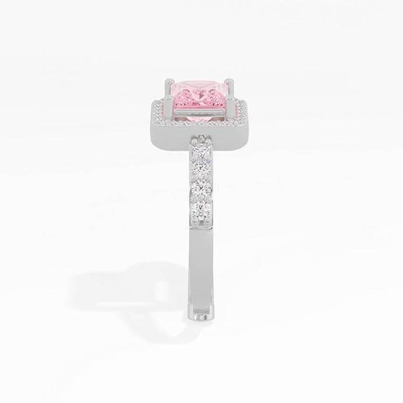 925 Sterling Silver 18K Gold and Rose Gold Plated Radiant Square Halo Ring | Gift for Women and Girls - Rajputtrade