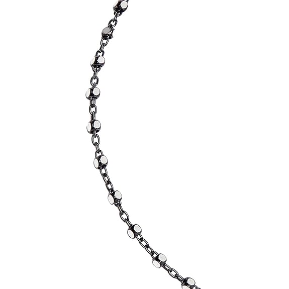 925 Sterling Silver Beaded Black Rhodium Plated Chain Anklet (Pair) | Gift for Women & Girls | - Rajputtrade