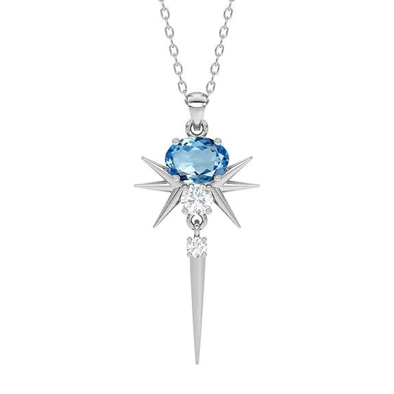 925 Sterling Silver Dolores Pendant Earring Chain Jewellery Set | Rhodium Plated, Swiss Zirconia | Gift for Women & Girls - Rajputtrade