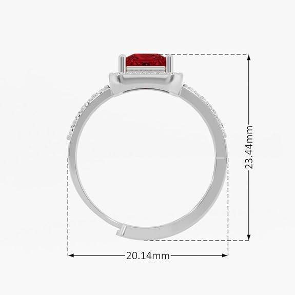 925 Sterling Silver 18K Gold and Rose Gold Plated Radiant Square Halo Ring | Gift for Women and Girls | - Rajputtrade