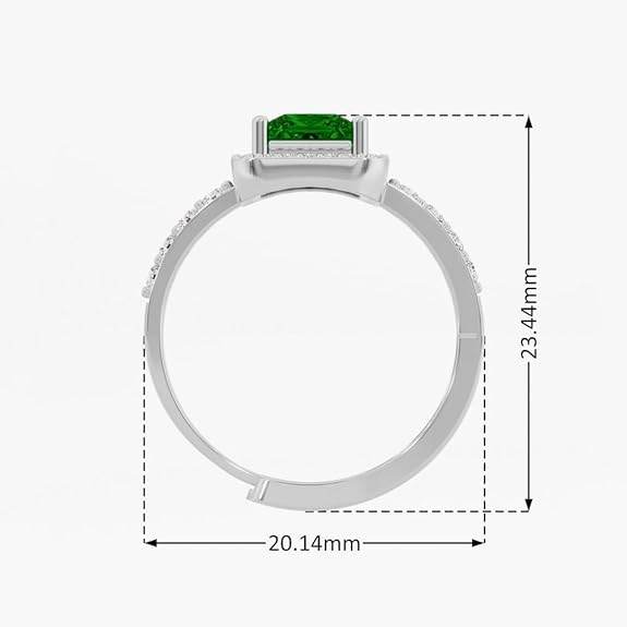 925 Sterling Silver 18K Gold and Rose Gold Plated Radiant Square Halo Ring | Gift for Women and Girls - Rajputtrade