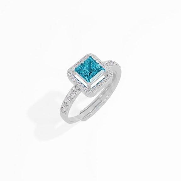 925 Sterling Silver 18K Gold and Rose Gold Plated Radiant Square Halo Ring | Gift for Women and Girls - Rajputtrade