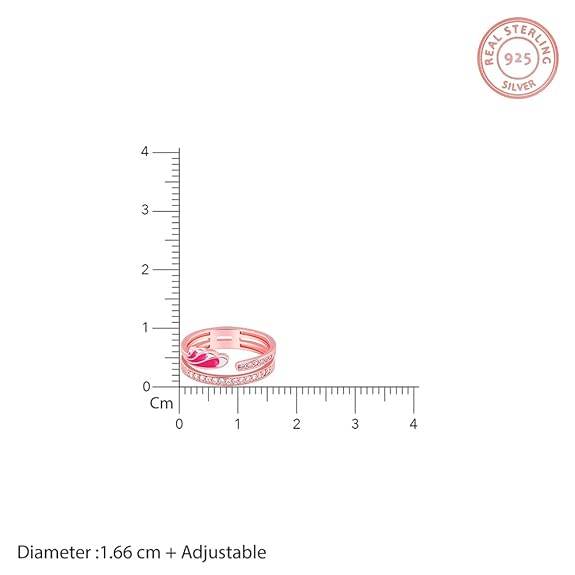 925 Silver Rose Gold Pink Ruffles Ring, Adjustable | Gifts for Women and Girls | - Rajputtrade