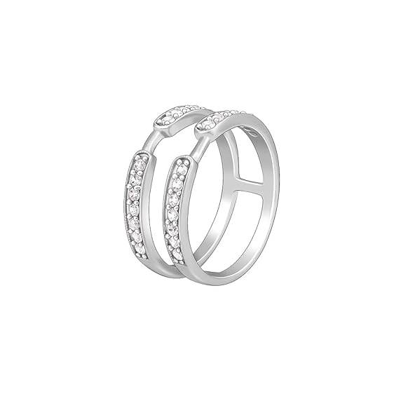 925 Silver Layered Ring Rose Gold 18k Gold Plated Rings | Stacking Ring | Statement Ring | Gifts for Women & Girls - Rajputtrade