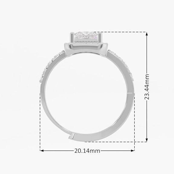 925 Sterling Silver 18K Gold and Rose Gold Plated Radiant Square Halo Ring | Gift for Women and Girls | - Rajputtrade
