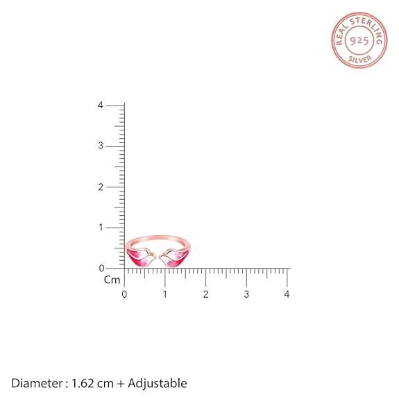 925 Silver Rose Gold Winglet Ring, Adjustable | Gifts for Women and Girls | - Rajputtrade