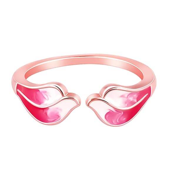 925 Silver Rose Gold Winglet Ring, Adjustable | Gifts for Women and Girls | - Rajputtrade