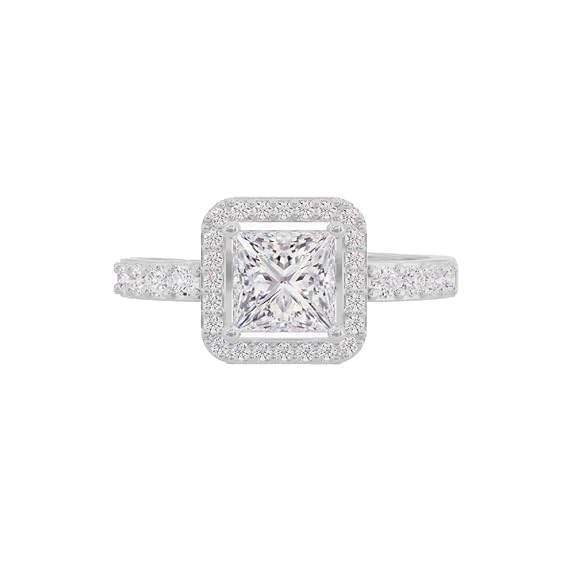 925 Sterling Silver 18K Gold and Rose Gold Plated Radiant Square Halo Ring | Gift for Women and Girls | - Rajputtrade