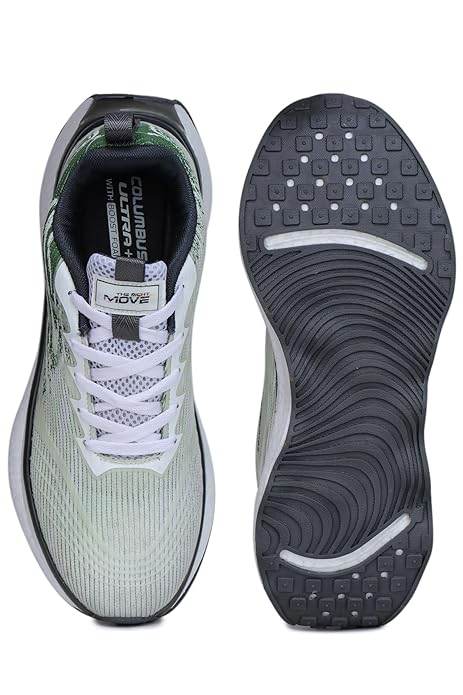 Columbus Viper Sports Shoes - Running Shoes | Walking Shoes (White & Olive) - Rajputtrade