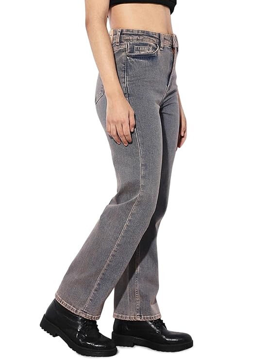 Women's Straight Jeans, Dusted Clay (Size 34) - Rajputtrade