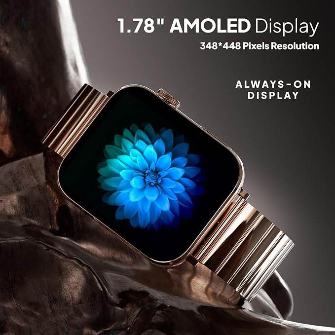 Fire-Boltt Visionary Ultra 1.78" AMOLED, Stainless Steel Luxury Smart Watch, TWS Connection (Gold) - Rajputtrade