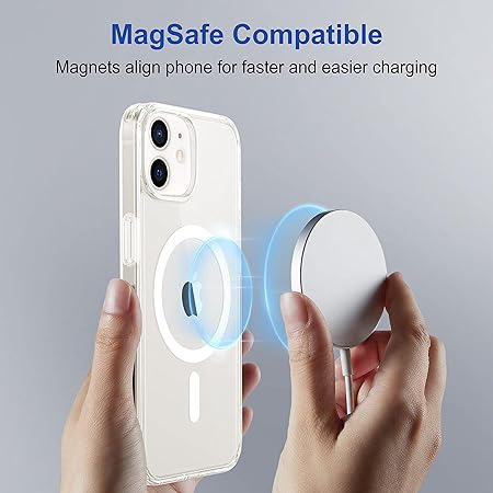 iPhone 12 / iPhone 12 Pro Back Case Cover | Compatible with MagSafe | Scratch-Resistant Back Case Cover | Clear - Rajputtrade