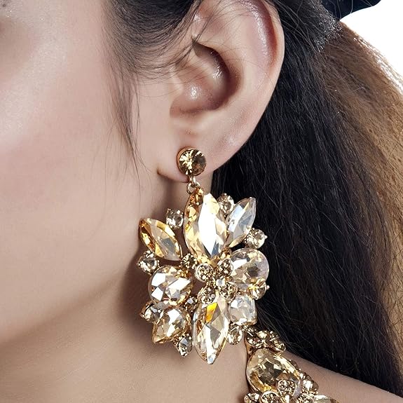 Jewellery Designer Red Color Stone Rhine Stone Gold Plated Long Necklace Set with Earring for Girls & Women - Rajputtrade
