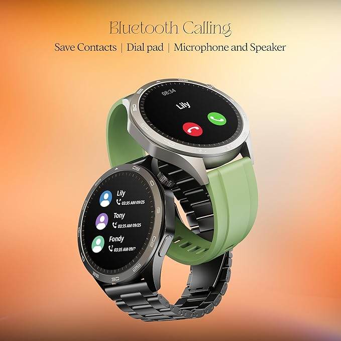 boAt Enigma Radiant Men's Luxury Watch w/Functional Crown, Upto 6 Days Battery, 1.43"(3.63 cm) AMOLED Display Smart Watch (Olive Green) - Rajputtrade