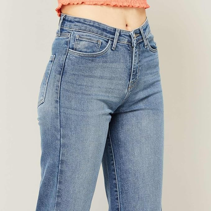 Women Blue Comfort Wide Leg High-Rise Light Fade Stretchable Jeans (Size 36) - Rajputtrade