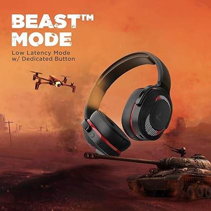 boAt Rockerz 425 Bluetooth Wireless On Ear, 25H Playtime, Bluetooth V5.2, Dual Pairing with Mic(Fiery Red) - Rajputtrade
