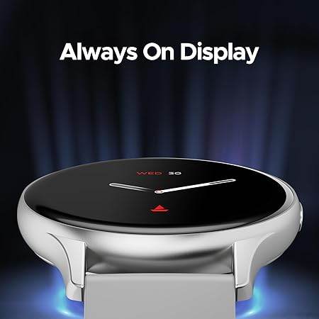 boAt Lunar Peak w/ 1.45" (3.6 cm) AMOLED Display, Advanced BT Calling, Smart Watch for Men & Women(Silver) - Rajputtrade