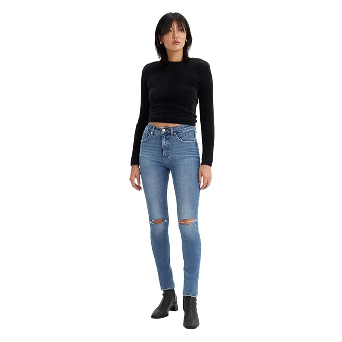 Women's High Rise Revel Shaping Skinny Fit Jeans, Blue (Size 34) - Rajputtrade