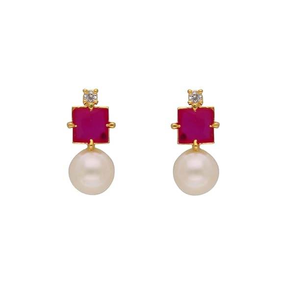 Freshwater White Pearl Pendant Necklace set (Victorian) - Rajputtrade