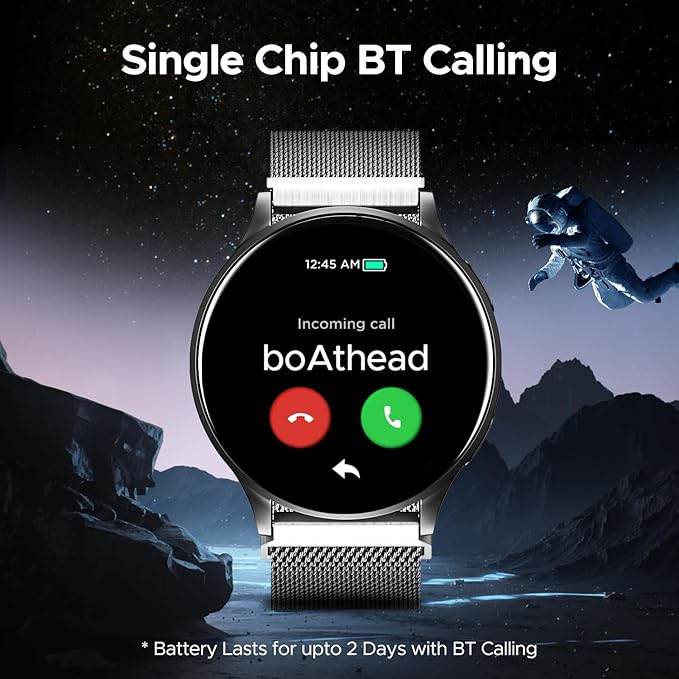 boAt Lunar Orb with 1.45"(3.68 cm) AMOLED Display, BT Calling, Smart Watch for Men & Women (Metal Grey) - Rajputtrade