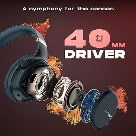 Noise Airwave Max 3 Bluetooth On-Ear Headphones with 70H Playtime, 40mm Driver, Low Latency(up to 45ms),Dual Pairing, BT v5.3 (Blue) - Rajputtrade