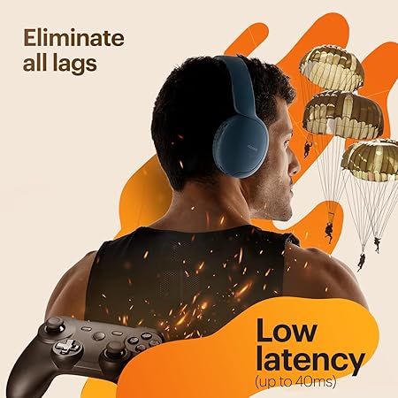 Noise Two Wireless On-Ear Headphones with 50 Hours Playtime, Low Latency(up to 40ms) BT v5.3 (Bold Black)