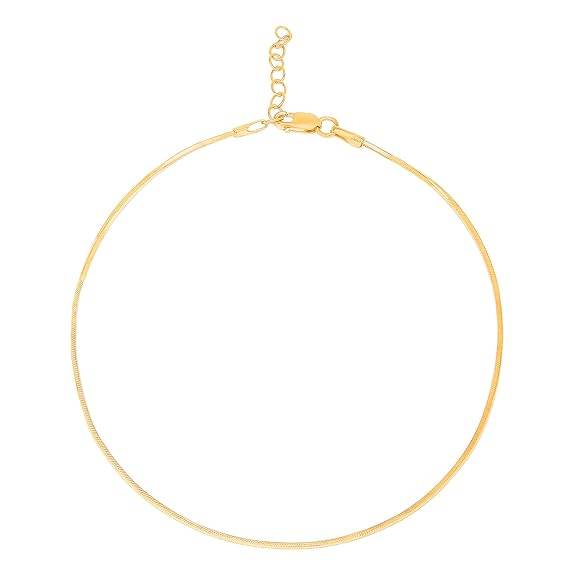 925 Sterling Silver Modest Minimal Gold Plating Anklet (Pair) | Gift for Women & Girls | - Rajputtrade
