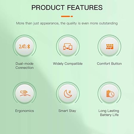 TECPHILE Wireless Keyboard and Mouse Combo, Multi Device Keyboard (3 BT5.0 + 2.4Ghz USB) and Mouse (BT5.0 + USB) Connectivity, Silent Easy Switch, Rechargeable, for Laptop,Mac,Computer,Tablet (Green) - Rajputtrade