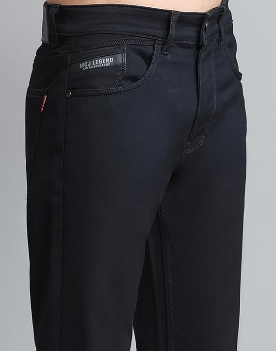 Monte Carlo Men's Regular Fit Jeans | Mid-Rise | Comfortable & Stylish | Cotton-Rich Denim for Men's Black - Rajputtrade