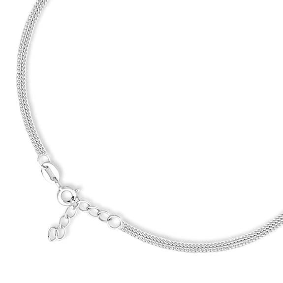 925 Sterling Silver Anklet | Rhodium Plated Precious Cubic Zirconia Women Chain Anklet | Gifts For Women & Girls | - Rajputtrade
