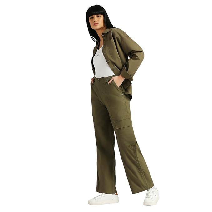 Women Relaxed Casual Pants, Dark Green (Size XL) - Rajputtrade