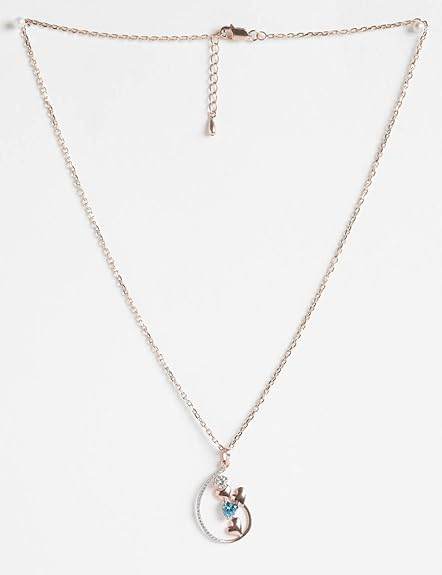 925 Sterling Silver Heart Pendant Earring Chain Jewellery Set | Rose Gold Rhodium Plated, Swiss Zirconia | Gift for Women & Girls - Rajputtrade